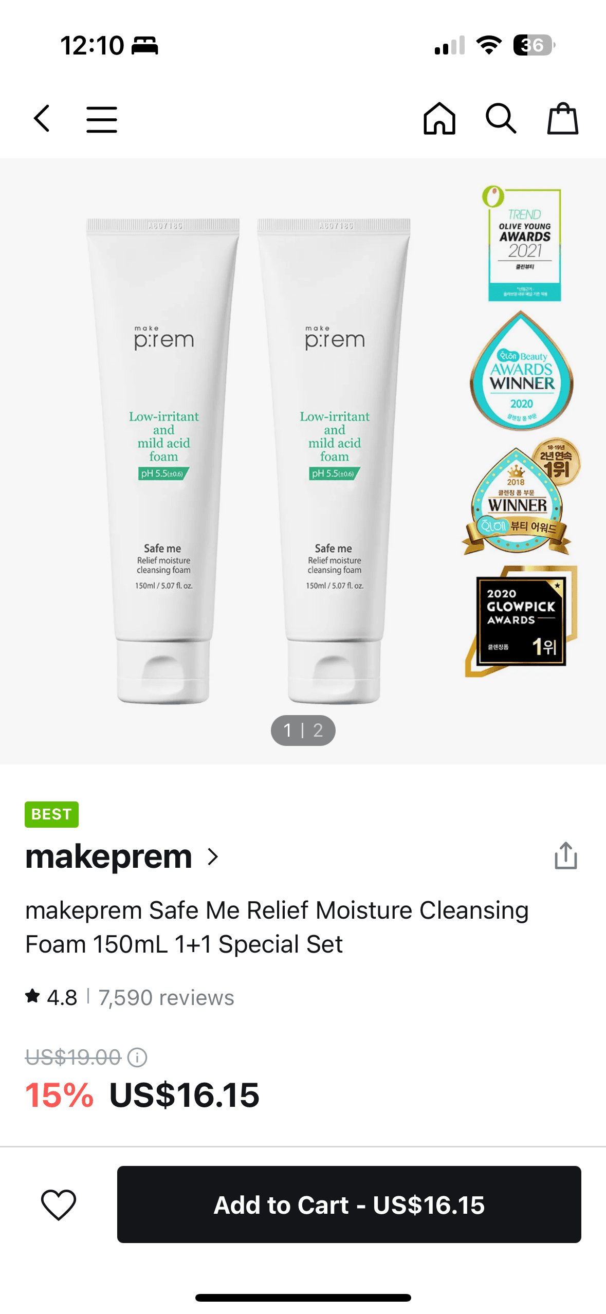 메이크프렘 모이스쳐 클렌징 폼 (x1) 150ml Makeprem - 1