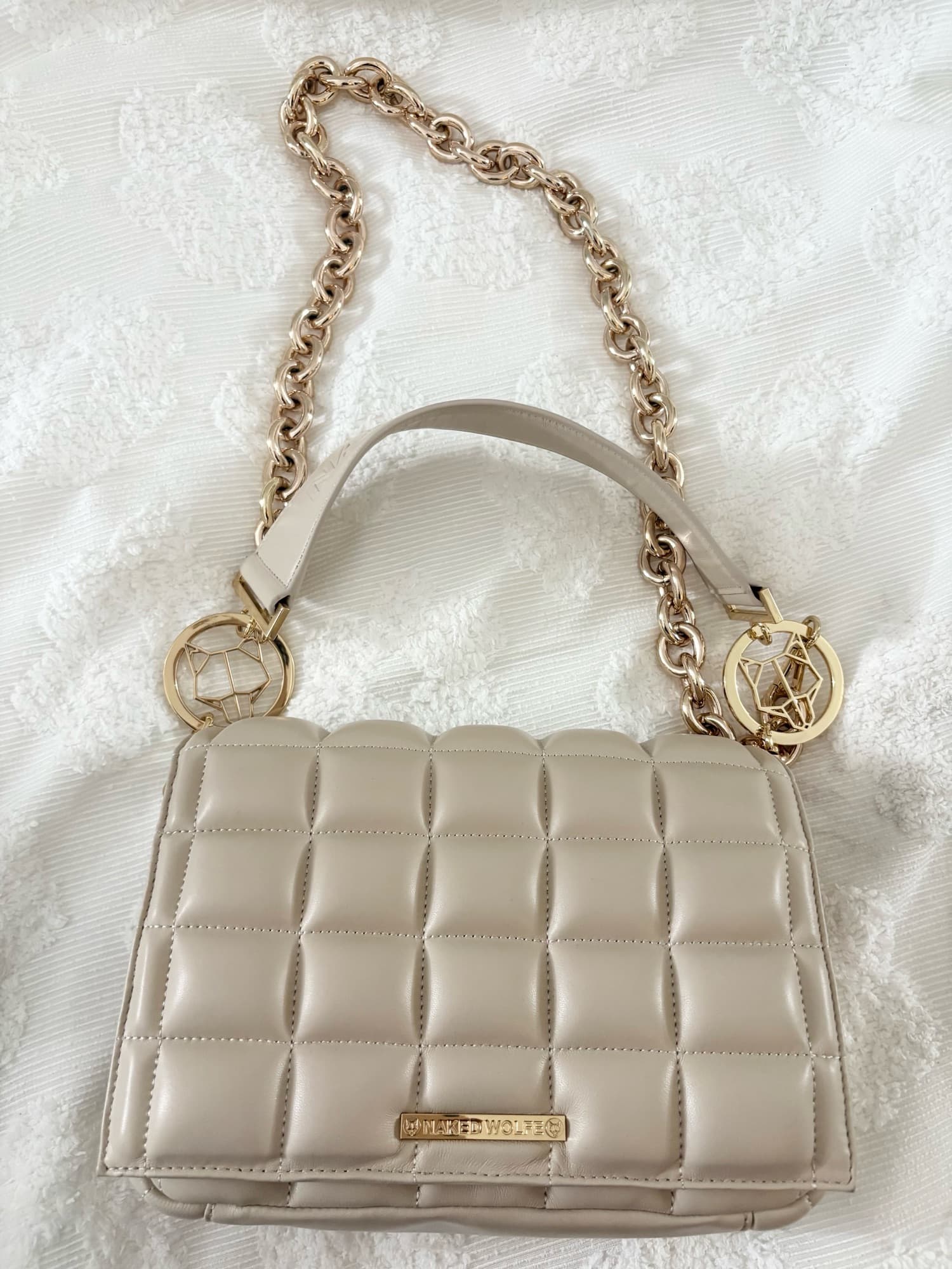 Naked Wolfe Quilted Shoulder Bag – Light Beige (정품) - 1