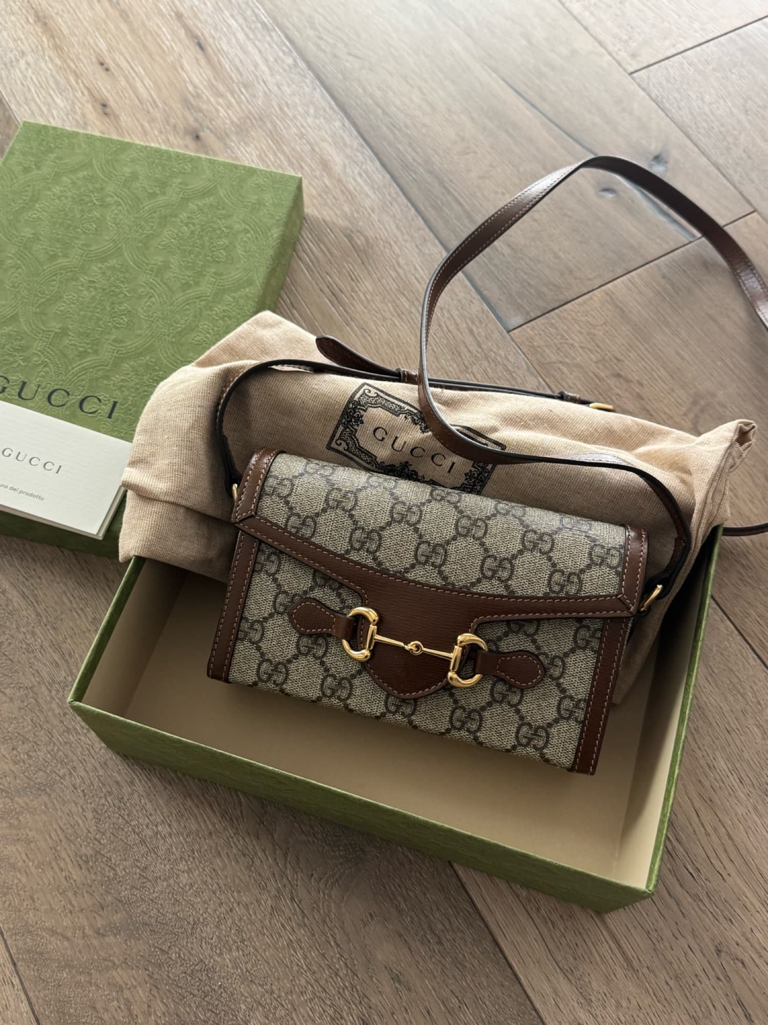 GUCCI 구찌 홀스빗 horsebit 1955 미니백 (새상품) - 1