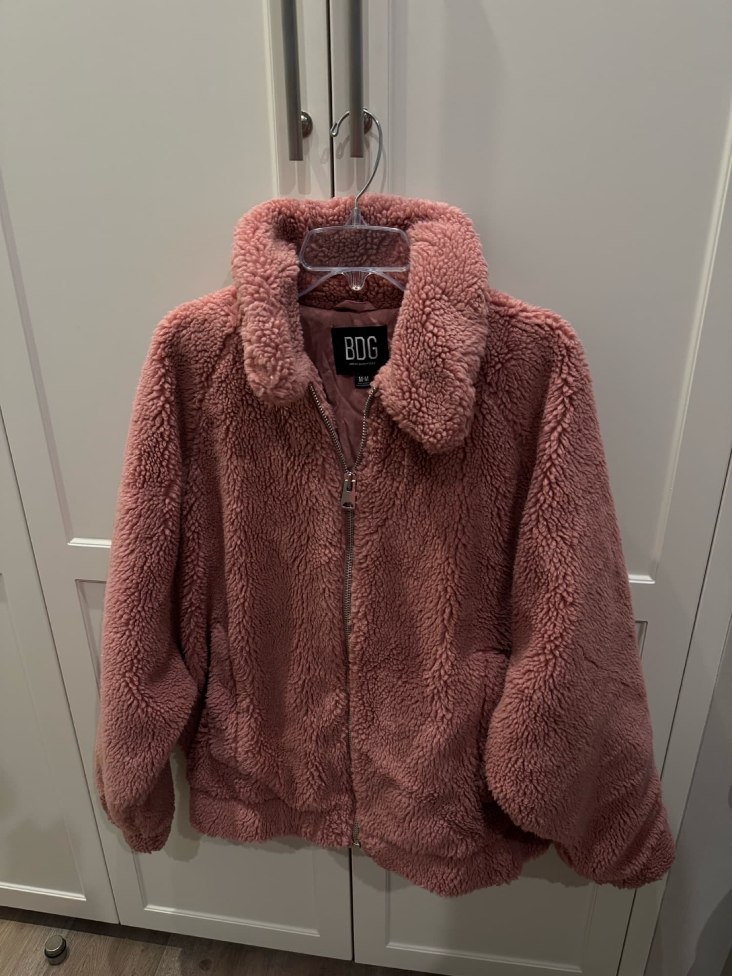 핑크 후리스 사이즈 미듐 오버사이즈 핏 - 1