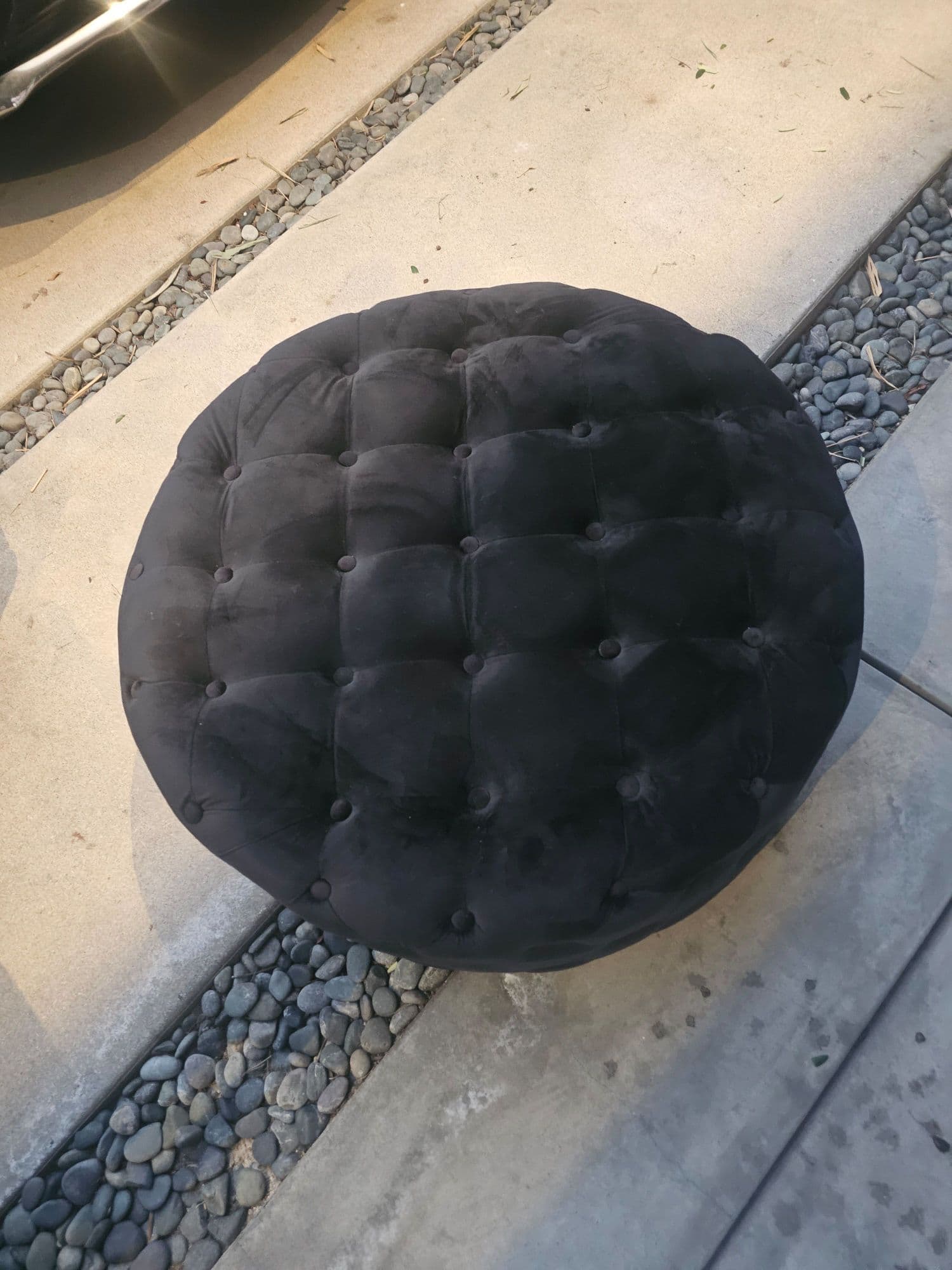 고급스런 블랙 벨벳 오토맨 / 테이블 - 1