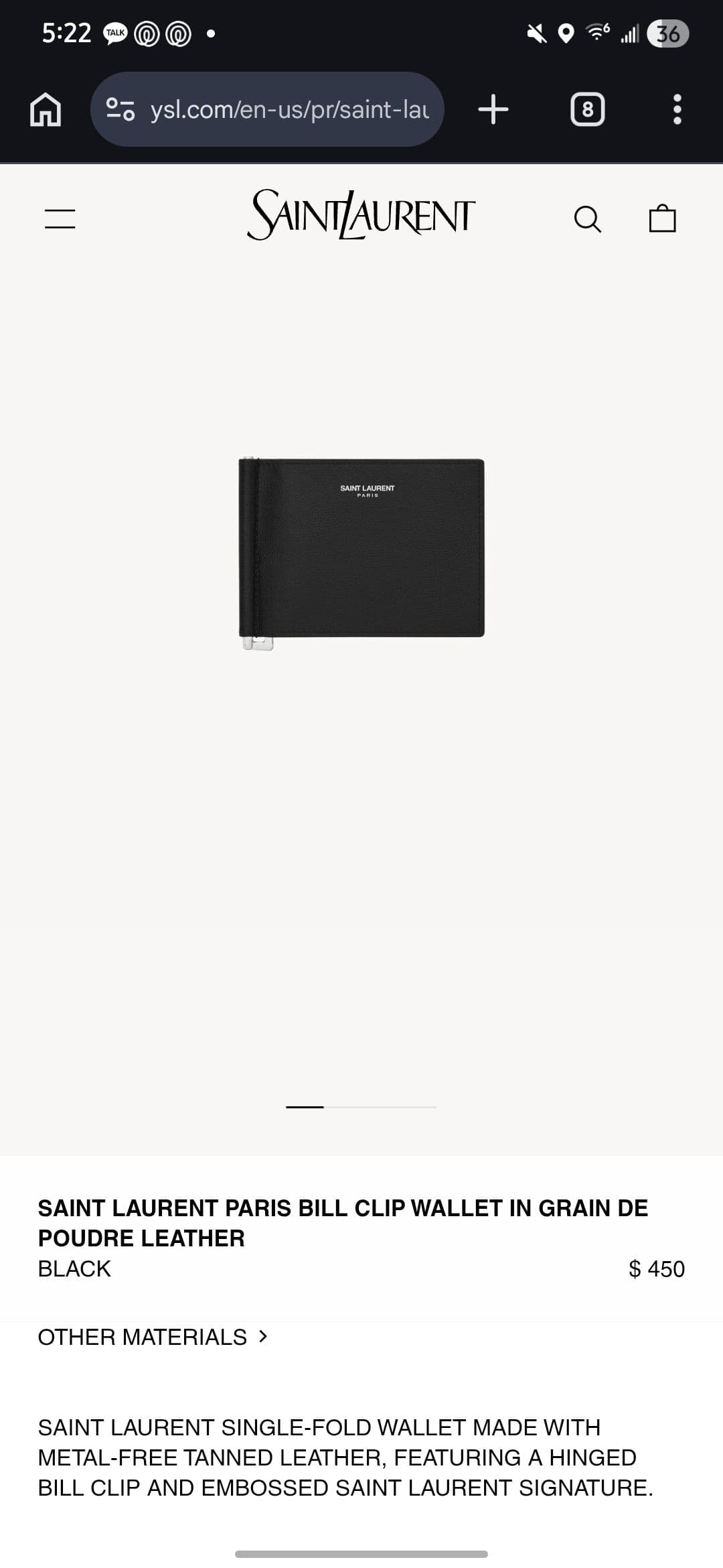 Ysl 남자지갑 - 1