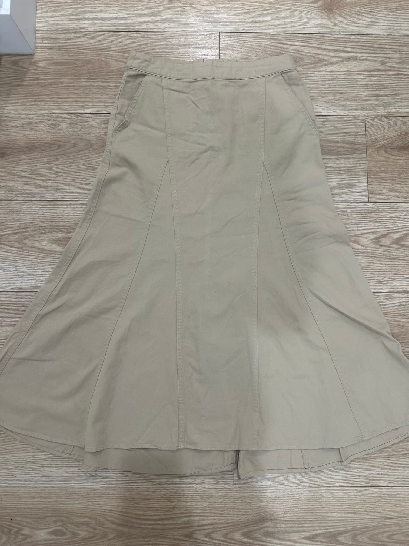 베이지 리넨 스커트 - 1