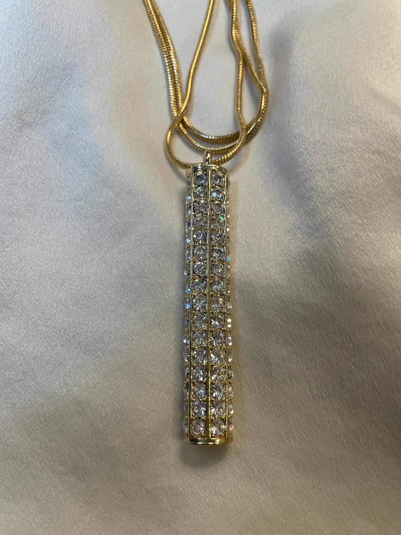 큐빅 롱 바 펜던트 목걸이(새상품) - 1