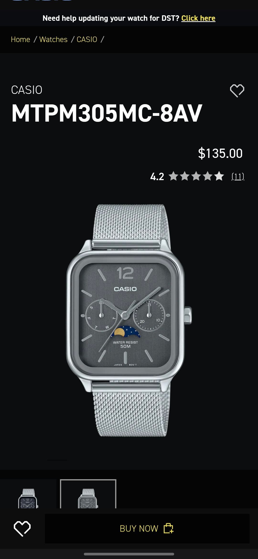 1회 착용 카시오 문페이지 시계판매합니다. - 1