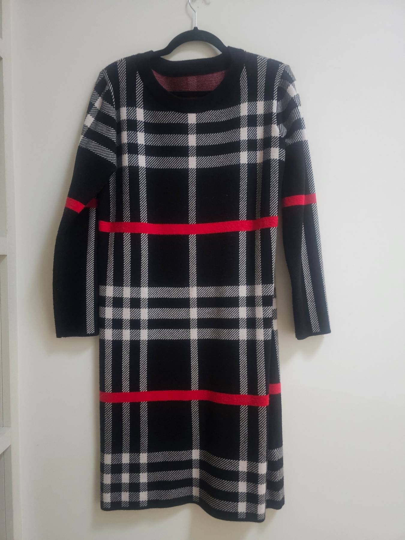 버버리 스타일 니트 원피스 - 1