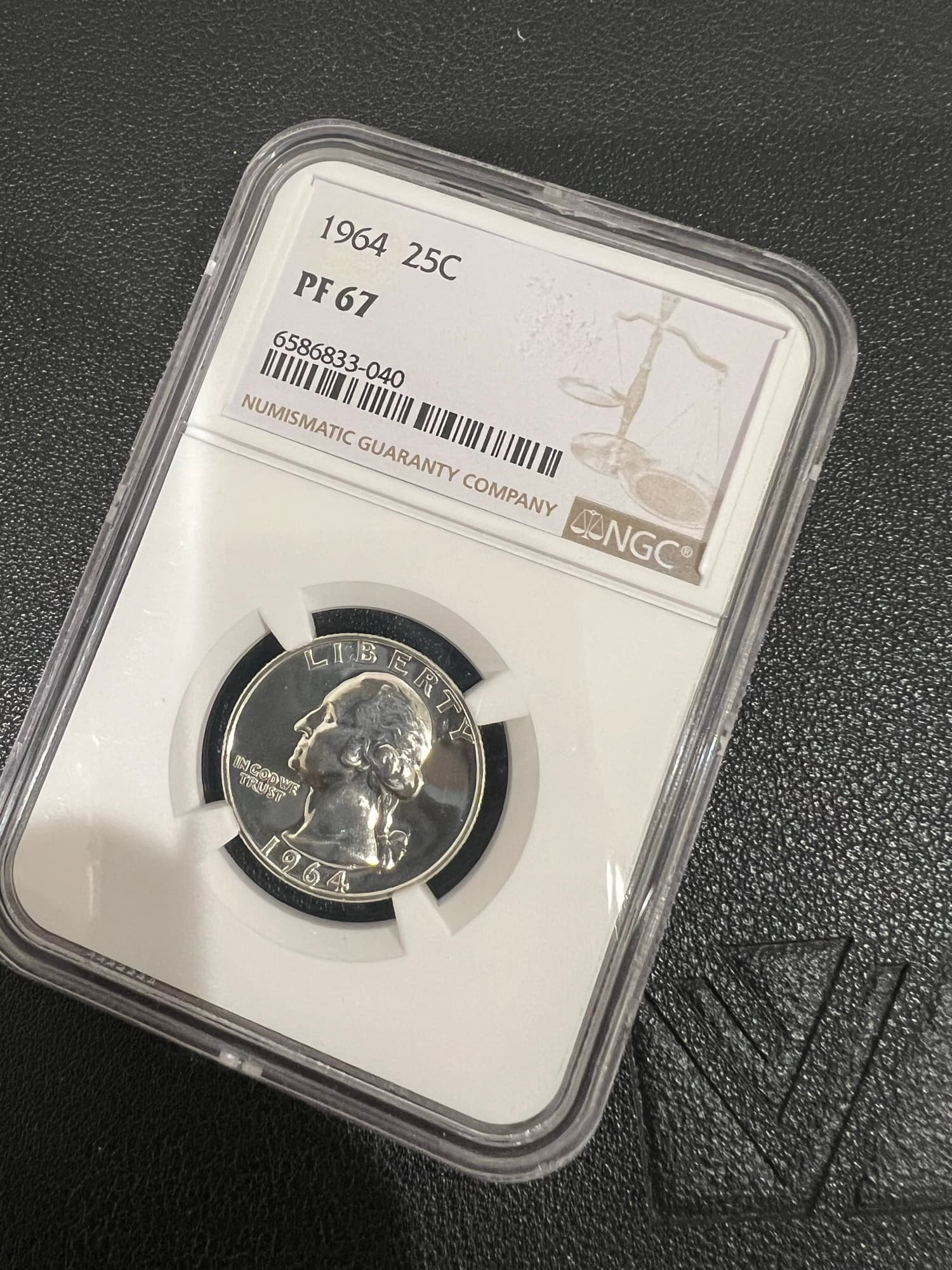 1964 Washington Quarter 25c NGC PF 67 Proof 90% Silver US Coin - 1