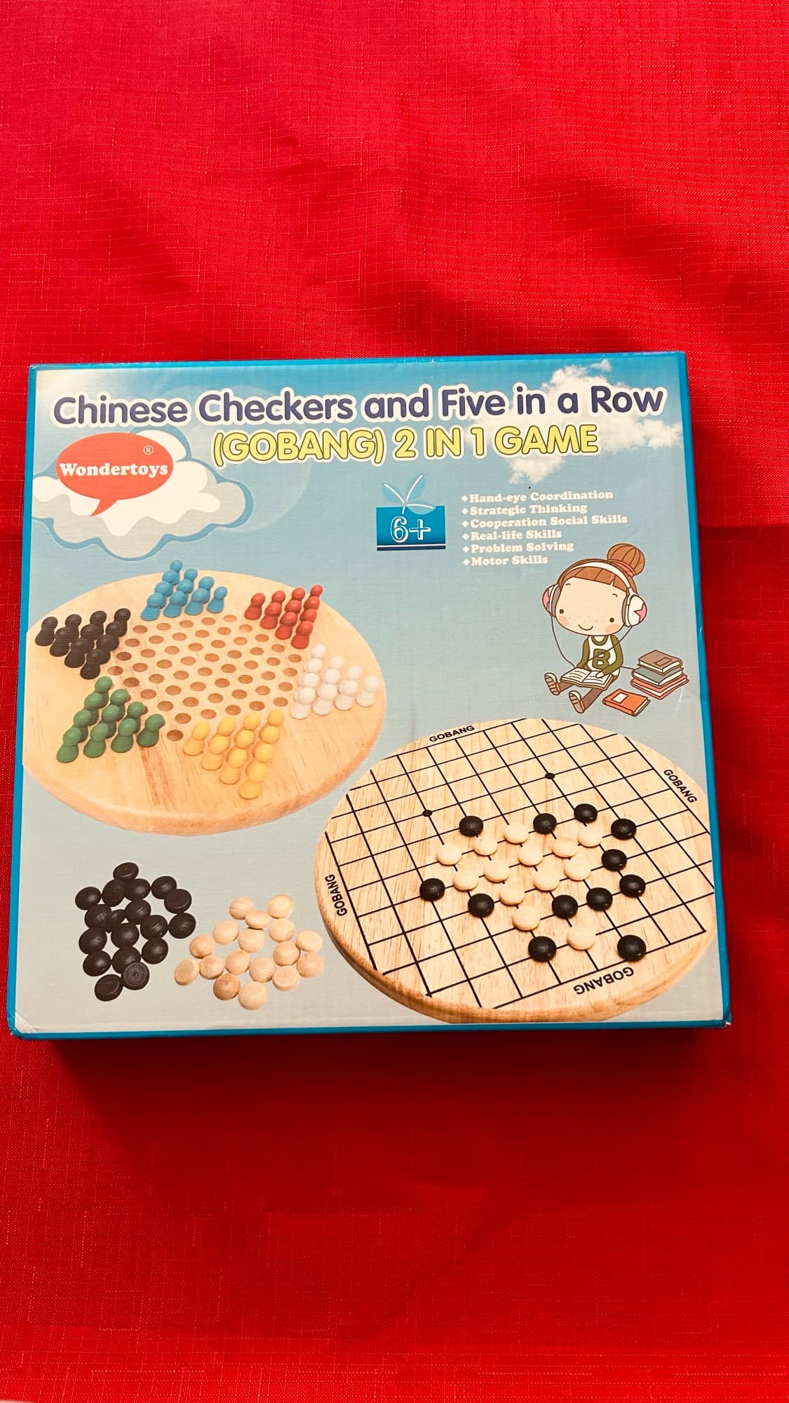 원목 오목 & 차이니즈 체커 2-in-1 보드게임 세트 - 1