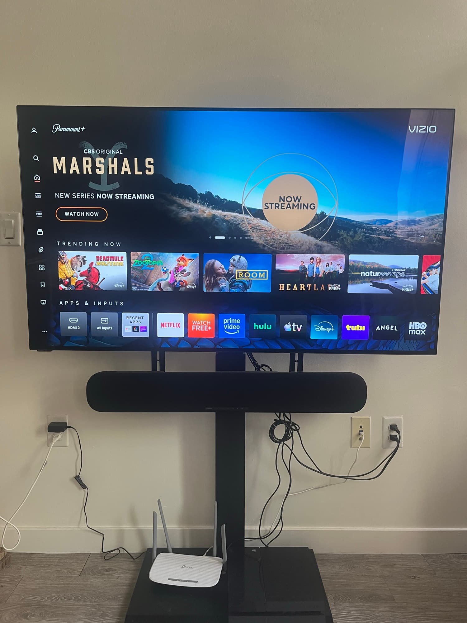55in Vizio Smart TV + Yamaha speaker + TV stand - 1