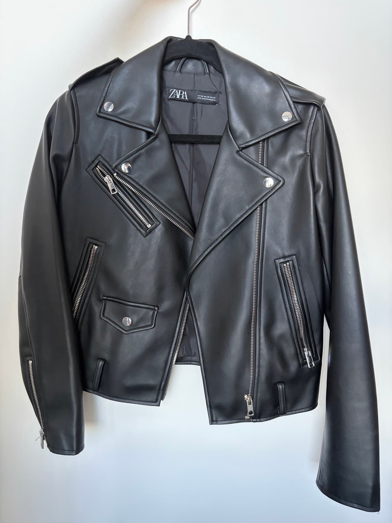 자라 가죽 자켓 xs - 1