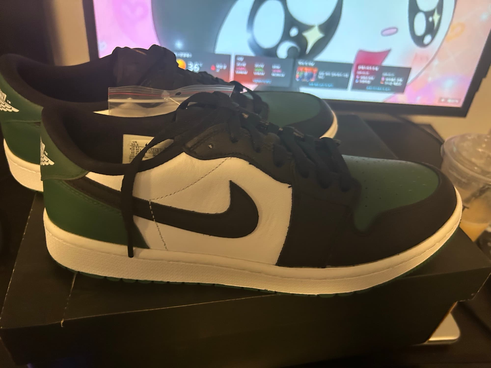 정품 285 조던 1 로우 골프 노블 그린 운동화 패션 골프신발 - 1