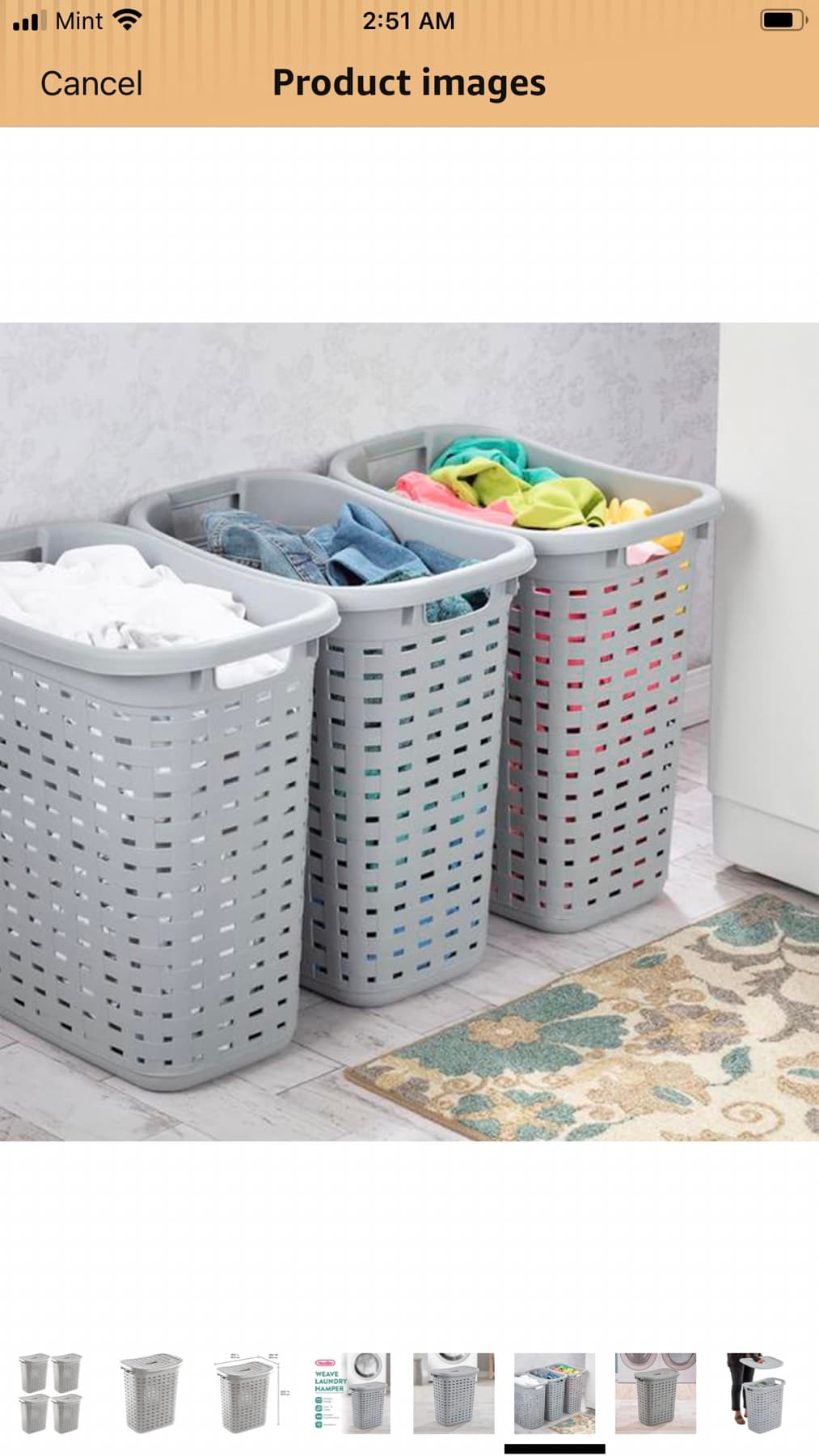 빨래 바구니와 옷걸이 30개 - 1