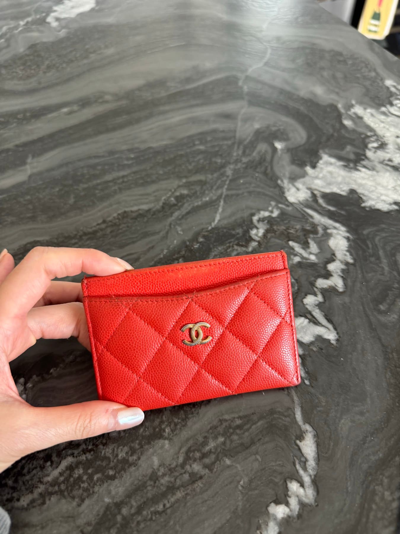 (정품) 샤넬 카드지갑 사용감있음 - 1