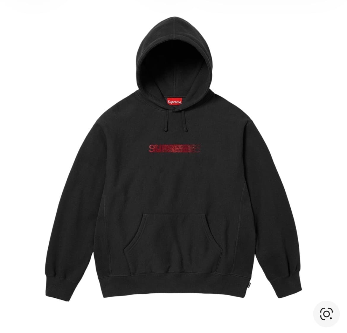 정품 XXL 슈프림 스와로브스키 모션 로고 후드 스웨트셔츠 블랙 - 25FW - 1