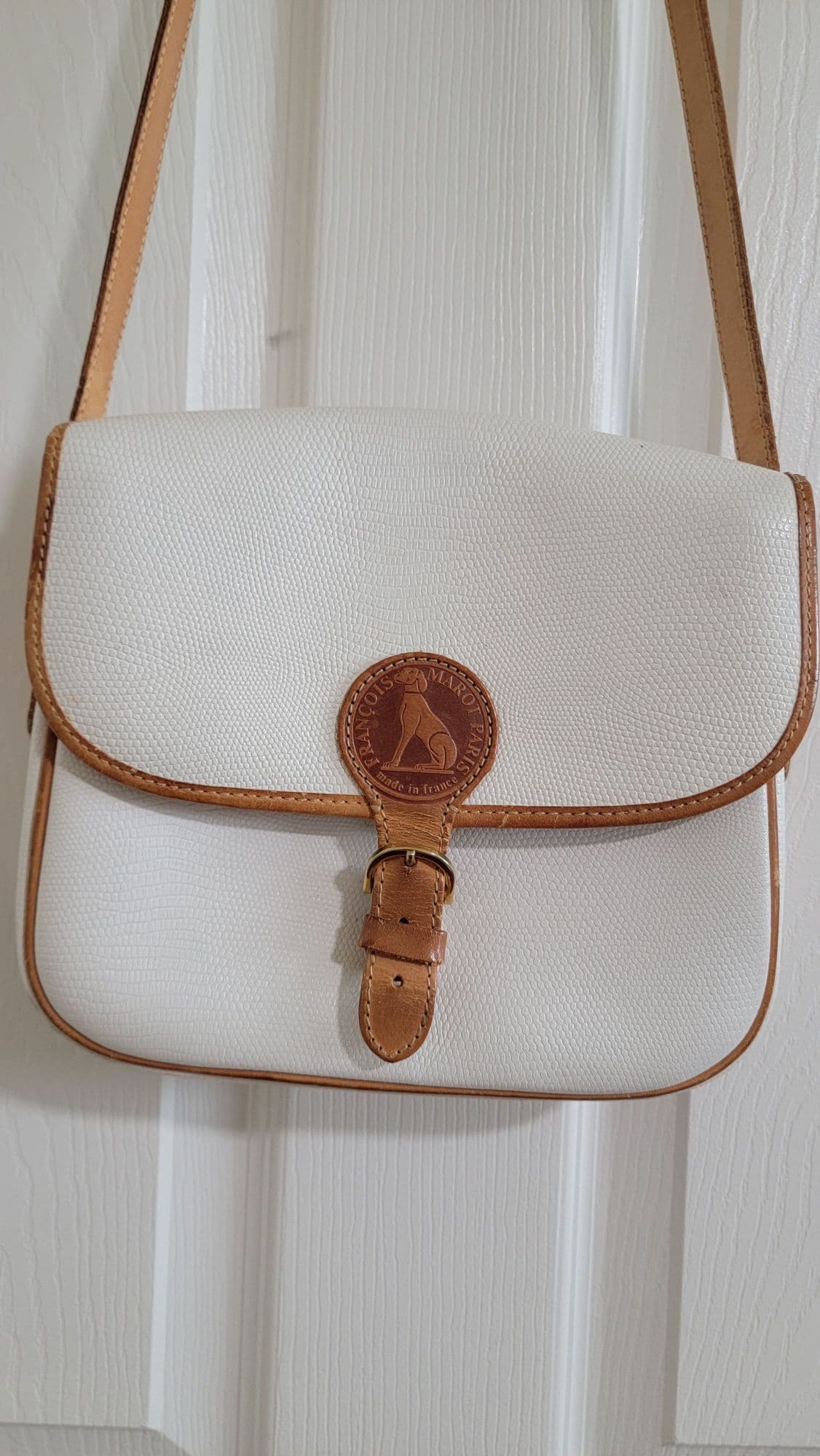 Francois 흰색 가죽 크로스바디백 - 1