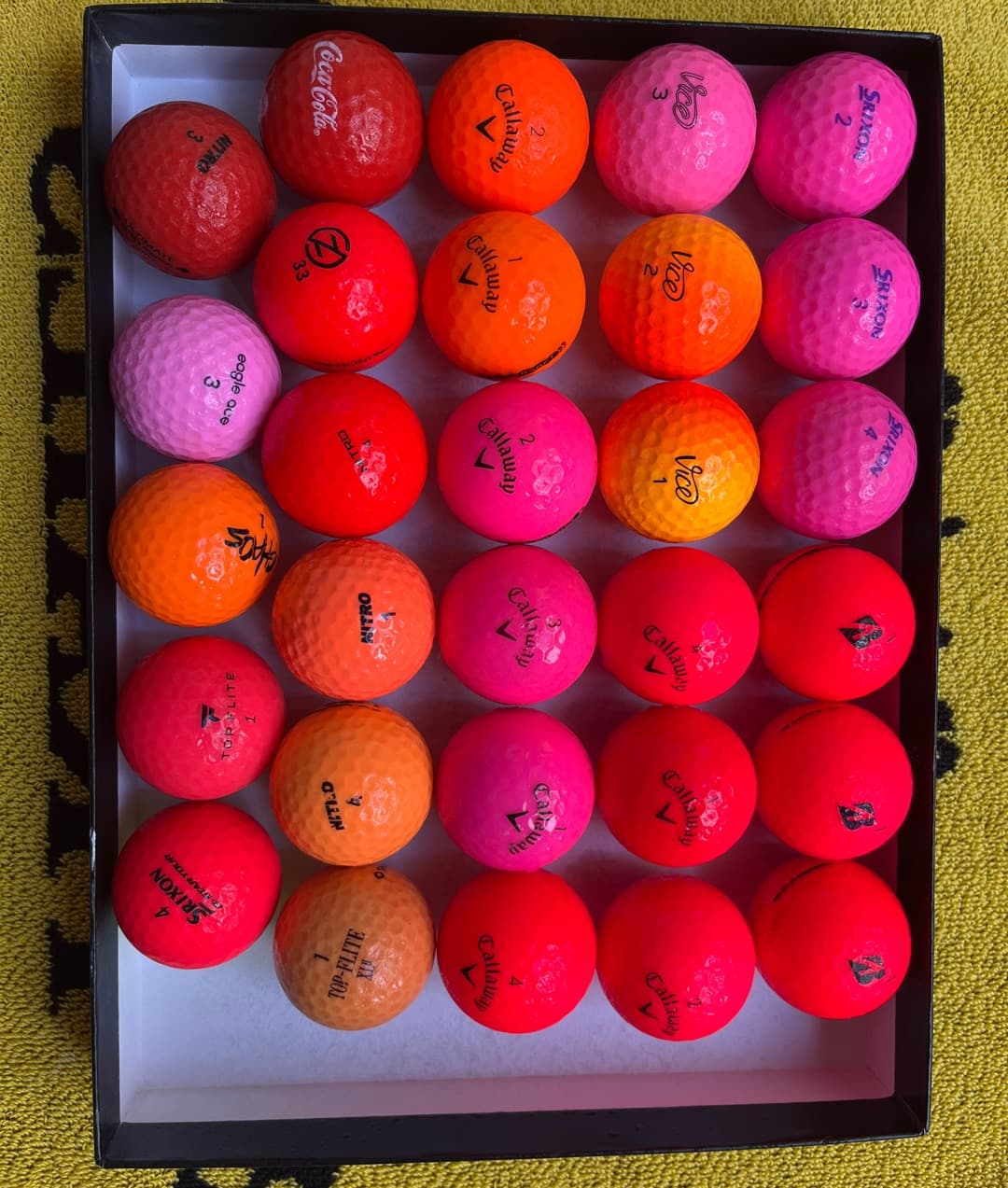 Red color used golf ball - 1