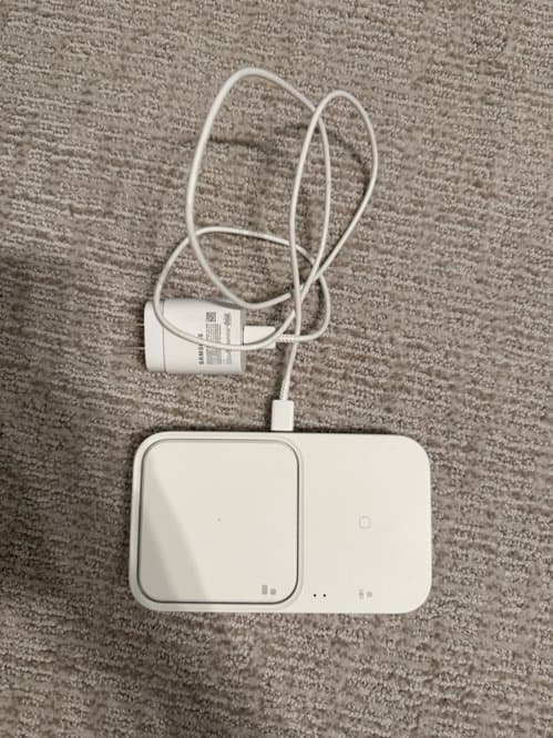 Samsung - 15W Duo Fast Wireless Charger pad with Cable Only - white