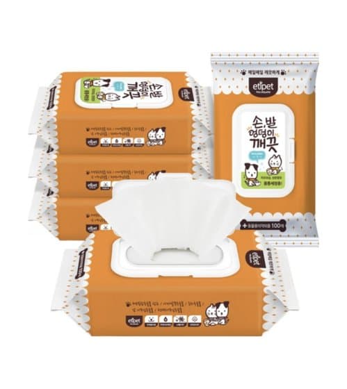 손,발, 엉덩이 깨끗 동물 전용물티슈