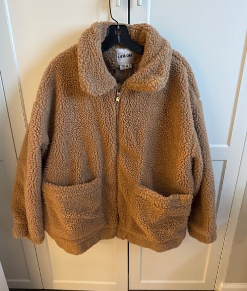 (새상품) Urban outfitter 후리스 뽀글이 테디베어 자켓 브라운 미듐