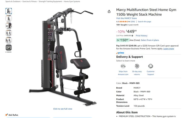 멀티스테이션 머신, 홈짐, 웨이트 머신