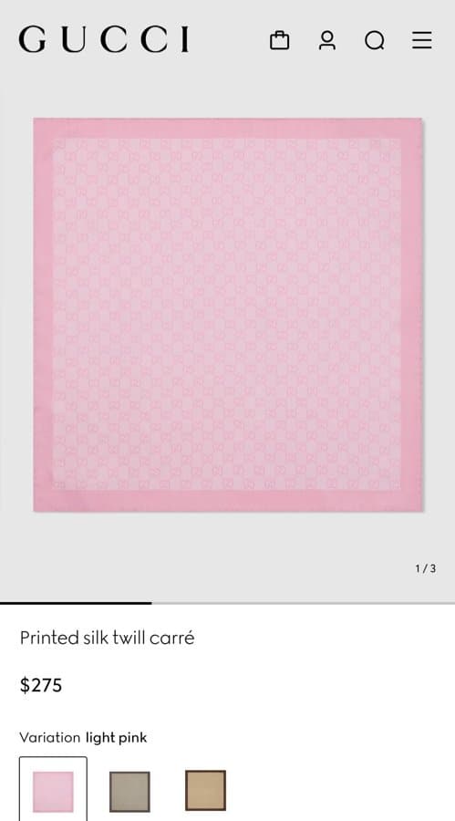 얼바인_ GUCCI 구찌 실프 스카프 핑크 정품 새제품