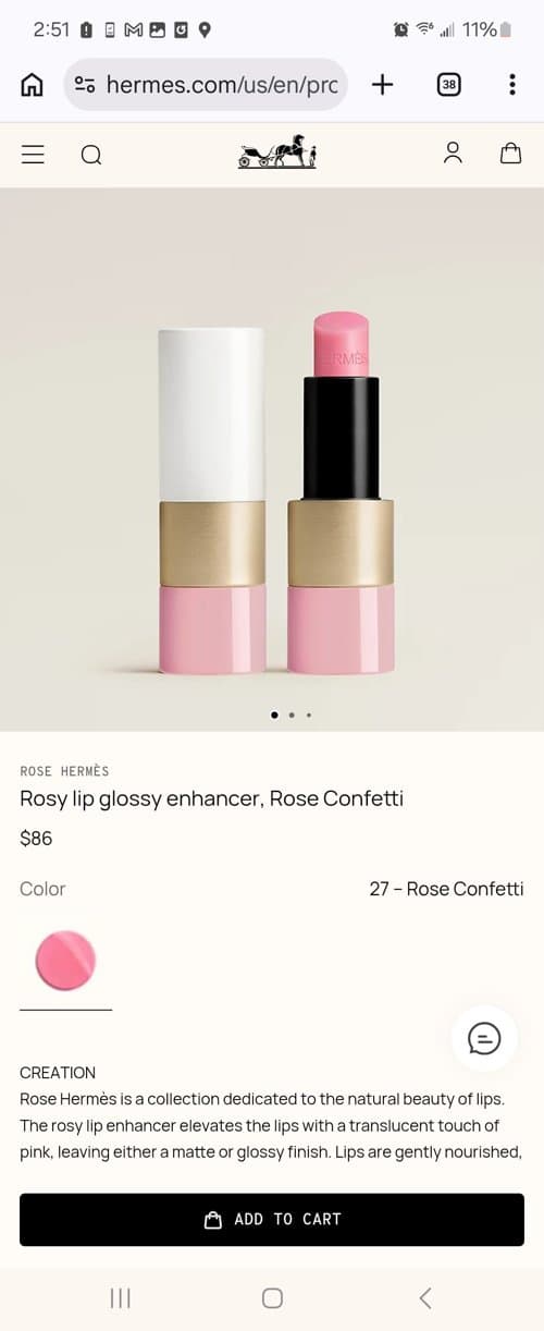 Hermes 에르메스 Rose Confetti 27 brilliant