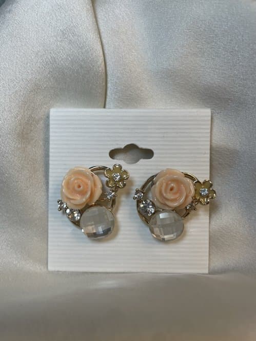 로즈플라워 큐빅 귀걸이(새상품)