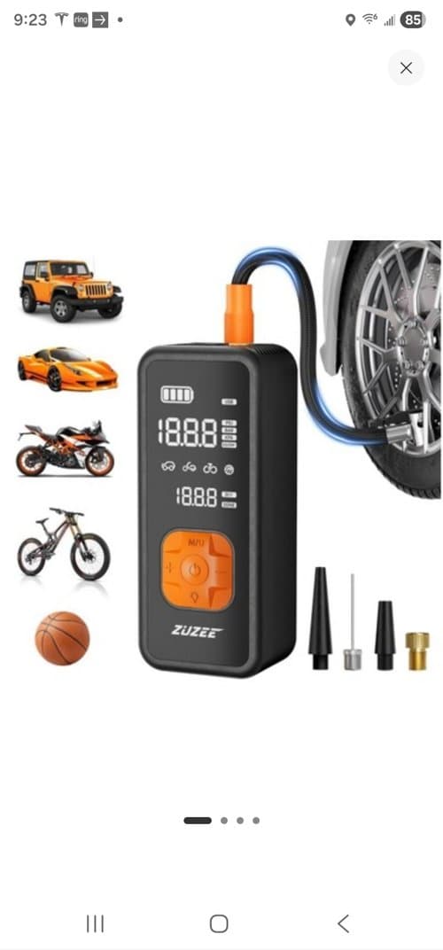 Ultra Portable tire inflator Rechargeable