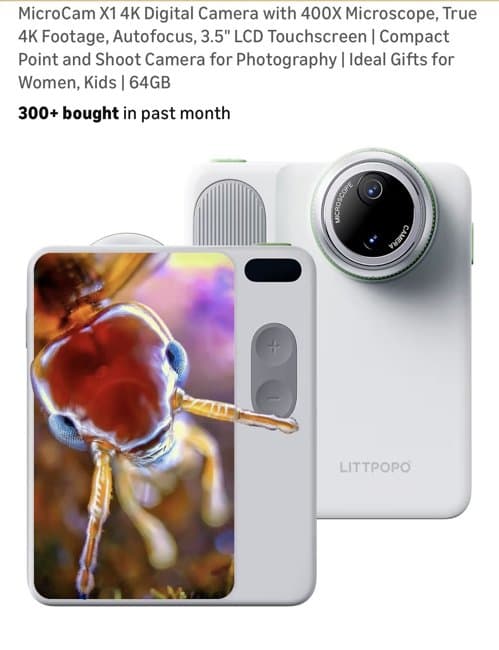 MicroCam X1 4K 디지털 카메라 + 400배 현미경