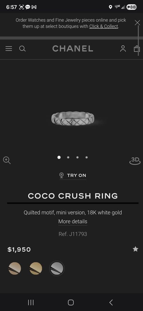 샤넬 코코크러시 링