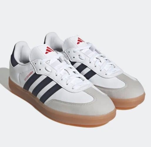 정품 235,240 아디다스 벨로삼바 비건 신발 화이트 네이비 삼선