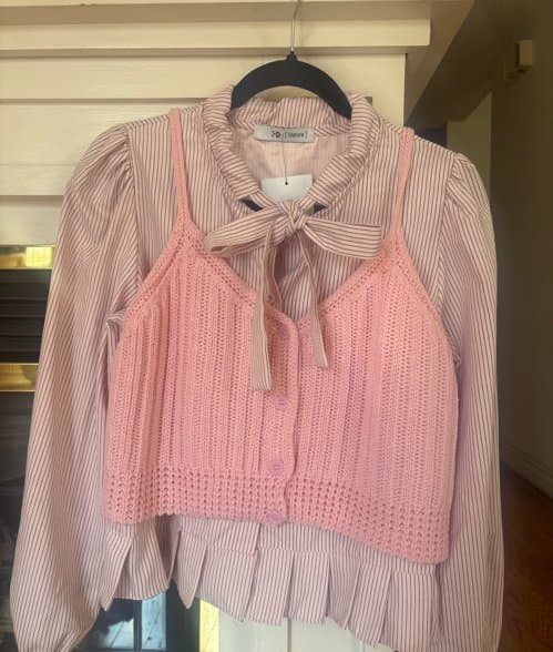 블라우스 조끼. 셋트