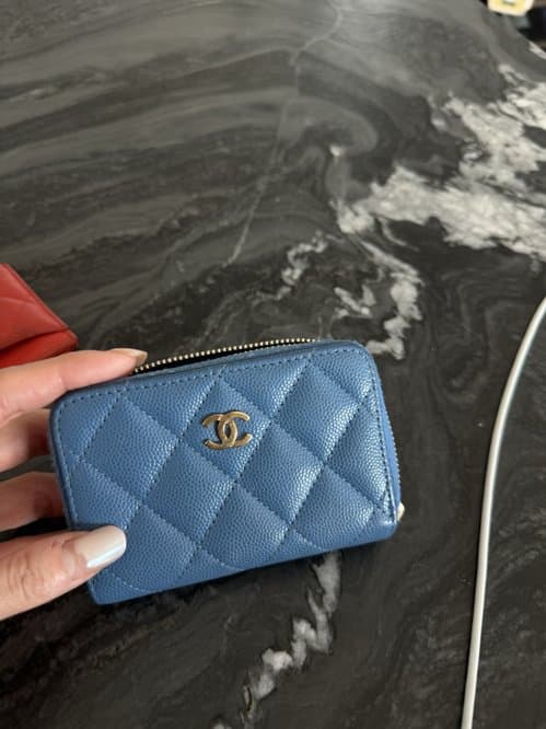 샤넬 지퍼 카드지갑 정품/사용감있음