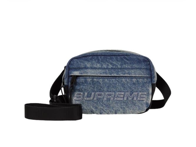 새상품 정품 슈프림 데님 미니 숄더백 워시드 인디고 - 25FW