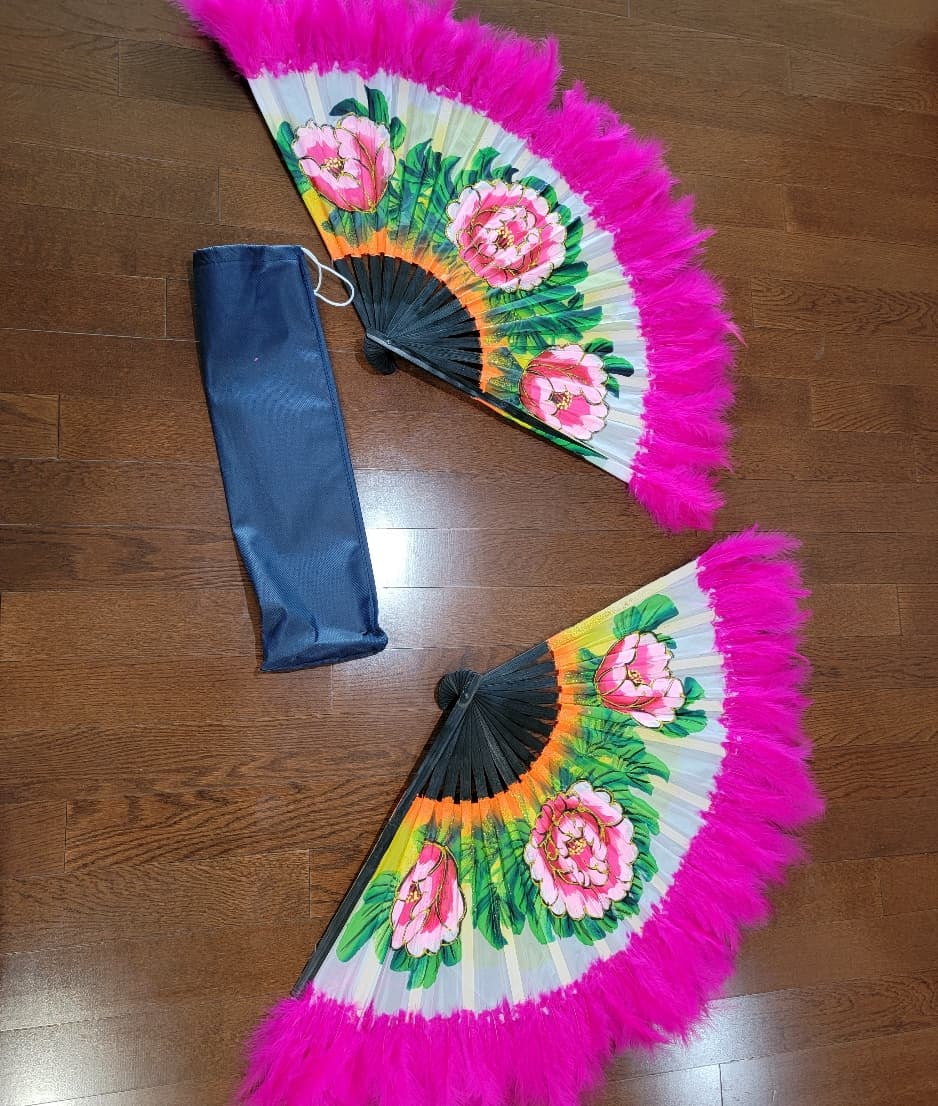 부채춤용 꽃부채 1set. - 1