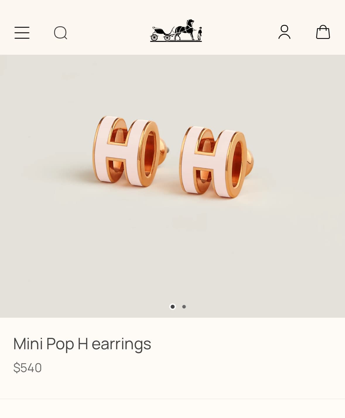 정품) 에르메스 H pop 귀걸이 - 1