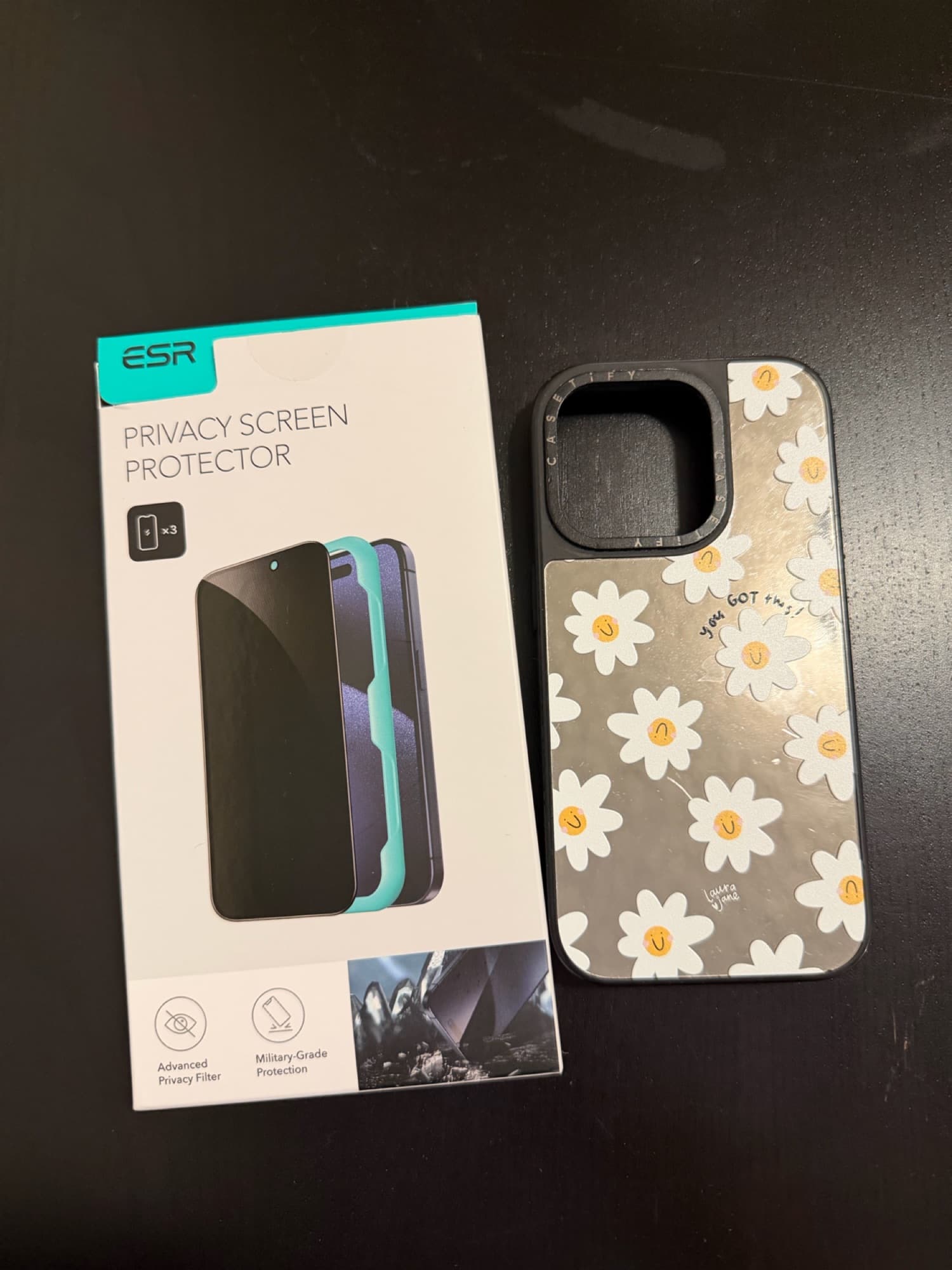 Casetify iphone 15 pro case + Privacy screen protectors - 1