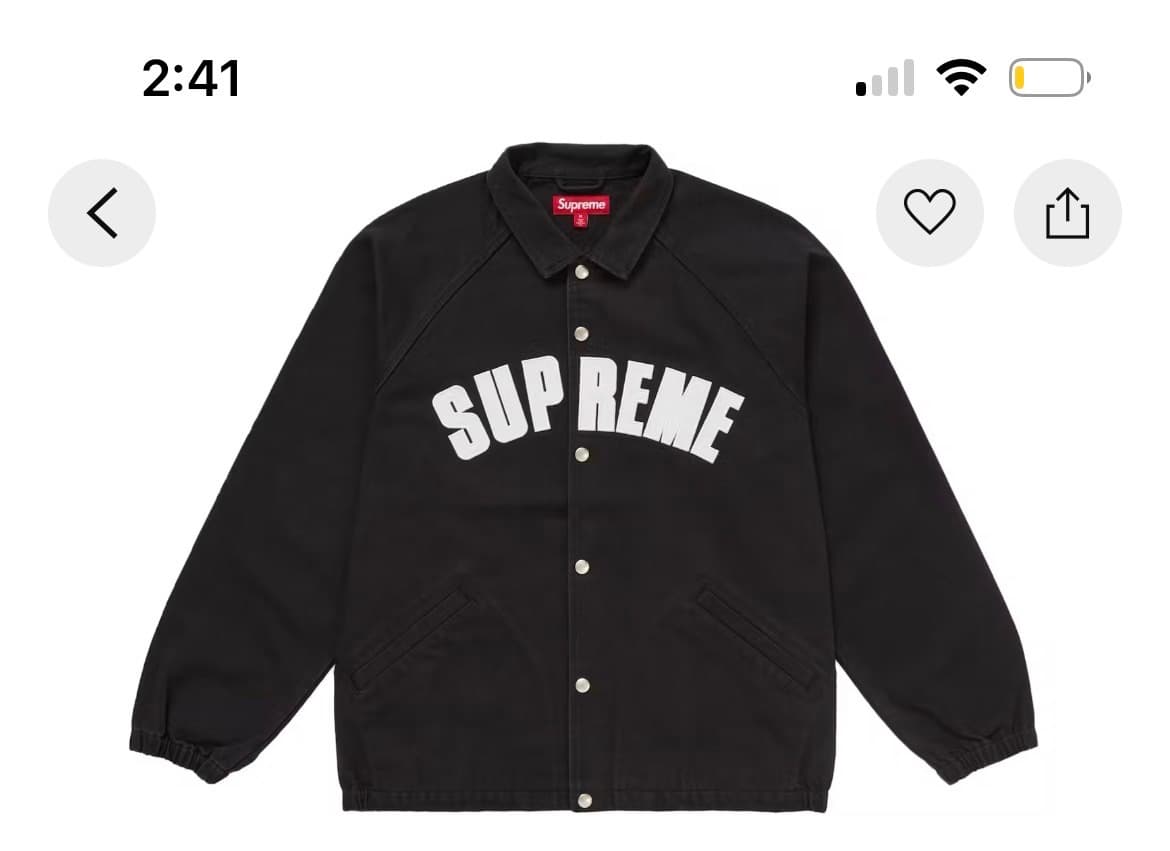 정품 S,M 슈프림 아크 데님 자켓 블랙 아우터 - 1